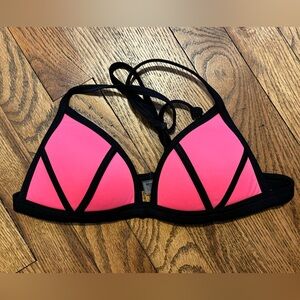 VS PINK Neon Pink/Coral Push-Up Swimsuit Top
